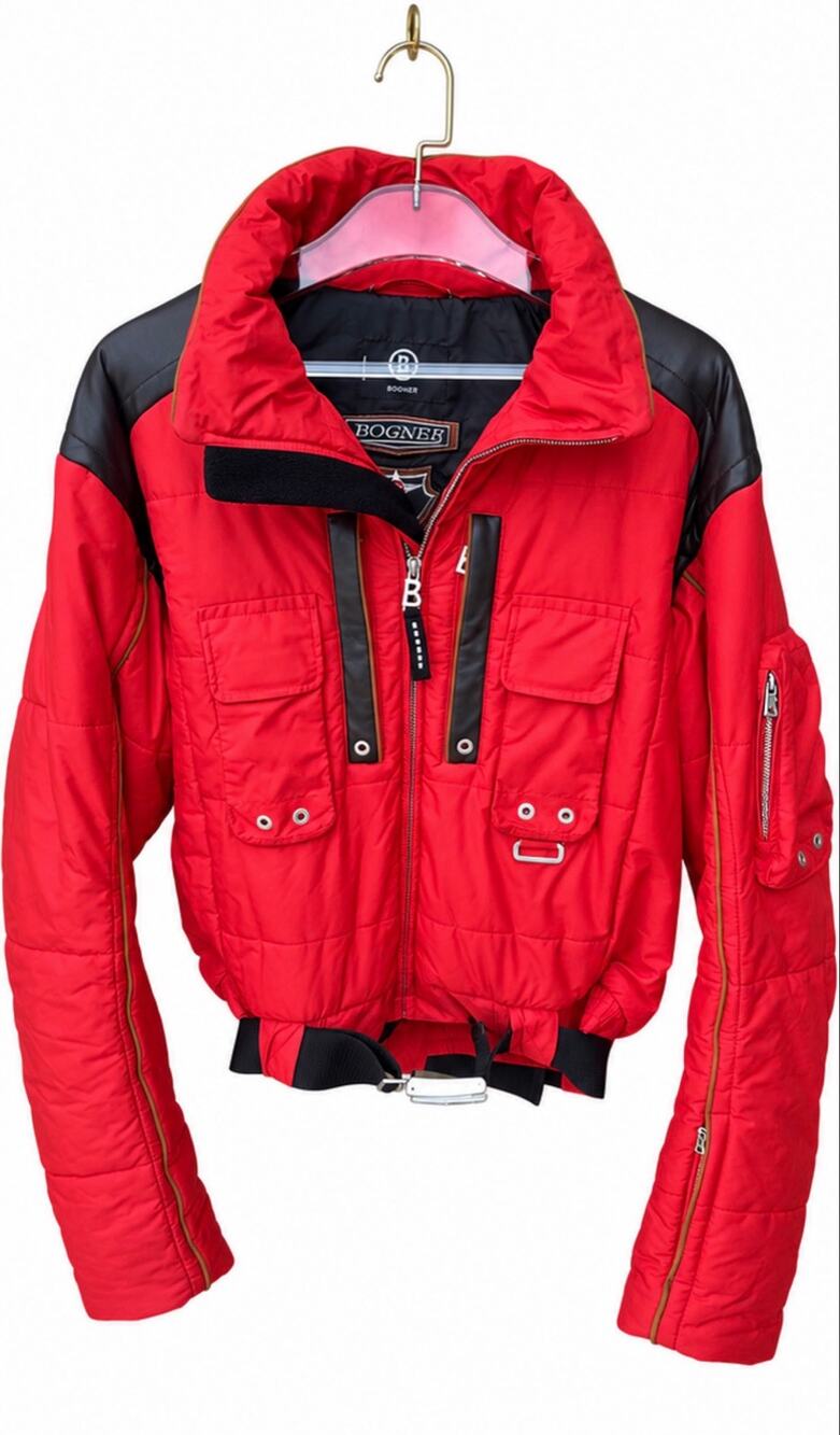 Bogner Red & Brown Embroidered Ski Jacket (approx US size 10 womens)